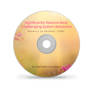 A cd with the words " significantly reduce most challenging autism behaviors ".